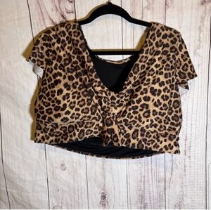 Torrid Leopard Print Blouse with Black Accents